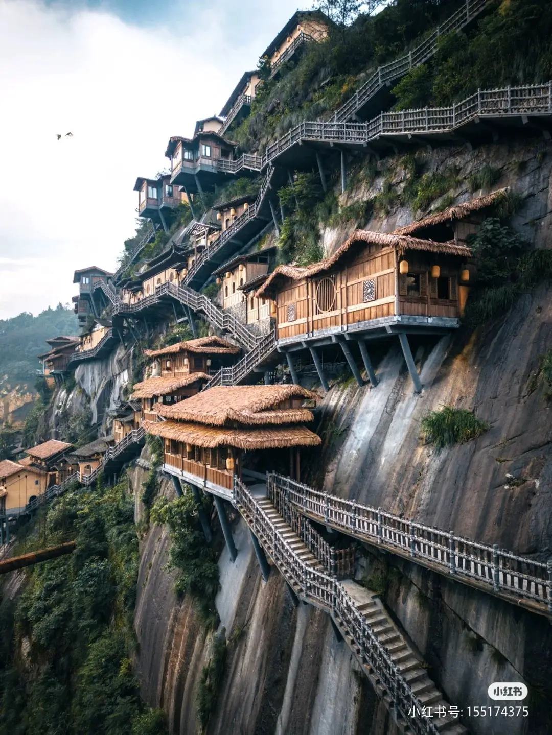 Wangxian Valley Houses Hanging On A Cliff Nickeys Circle